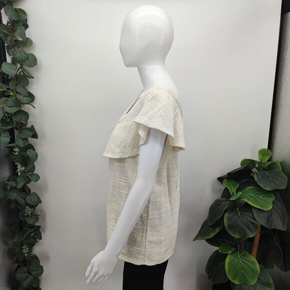 Dolan Women’s Louisa Ivory Off Shoulder Ruffle Top Size Medium - Picture 4 of 6